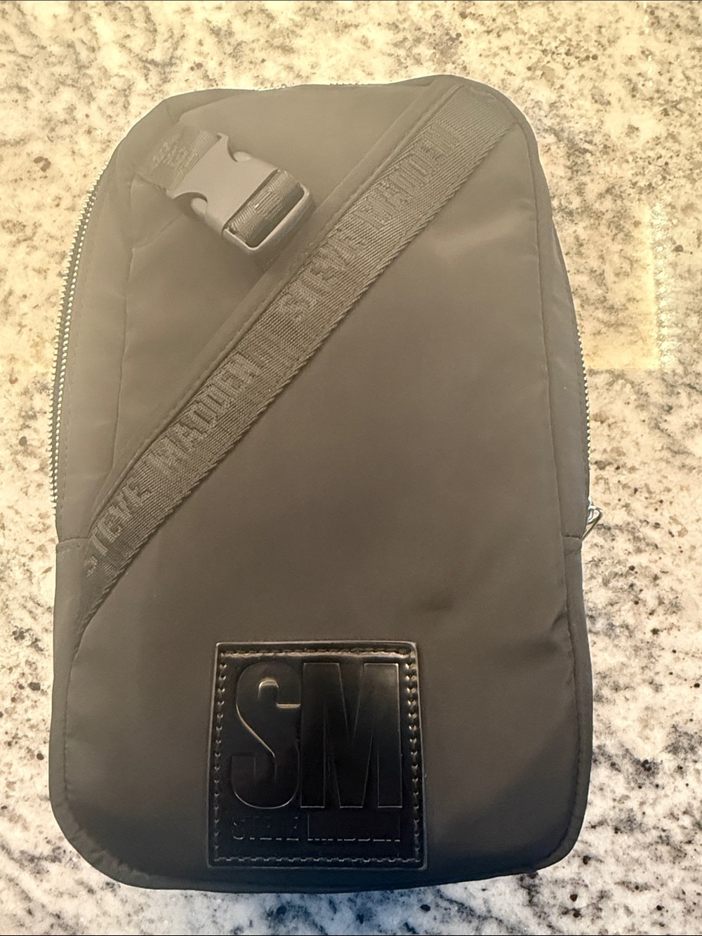 Steve Madden Black Crossbody Sling Bag with SM Patch